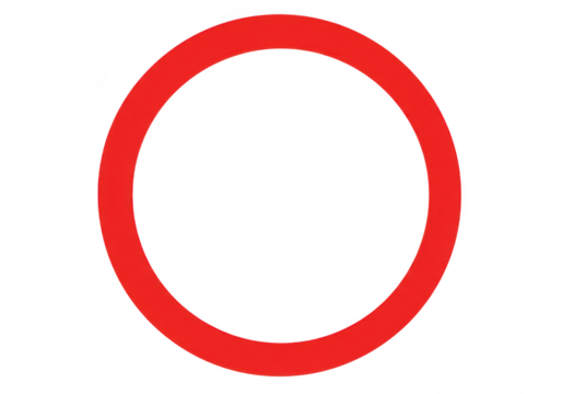 A bold solid red circle isolated on a clean transparent background representing a simple graphic element