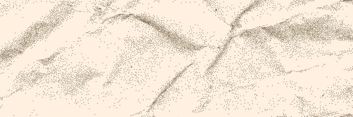 Rough retro paper sheet with crumpled noise surface. Minimalistic texture beige background. Vector overlay illustration.