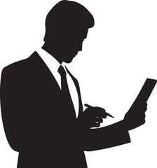 Silhouette vector of a businessman, isolated on a white background,  Illustrator Artwork