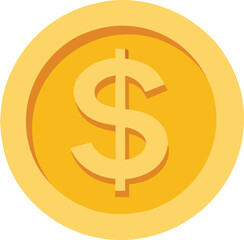 Golden dollar coin vector icon