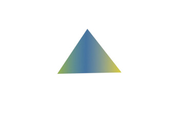 Gradient Triangle Shape with Blue Green and Yellow Colors on a White Background Simple