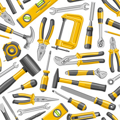 Vector Work Tools seamless pattern