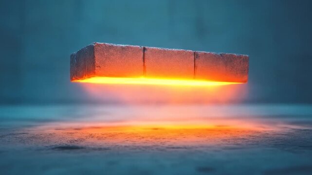 Glowing Stone Block Levitation: A Surreal Digital Art