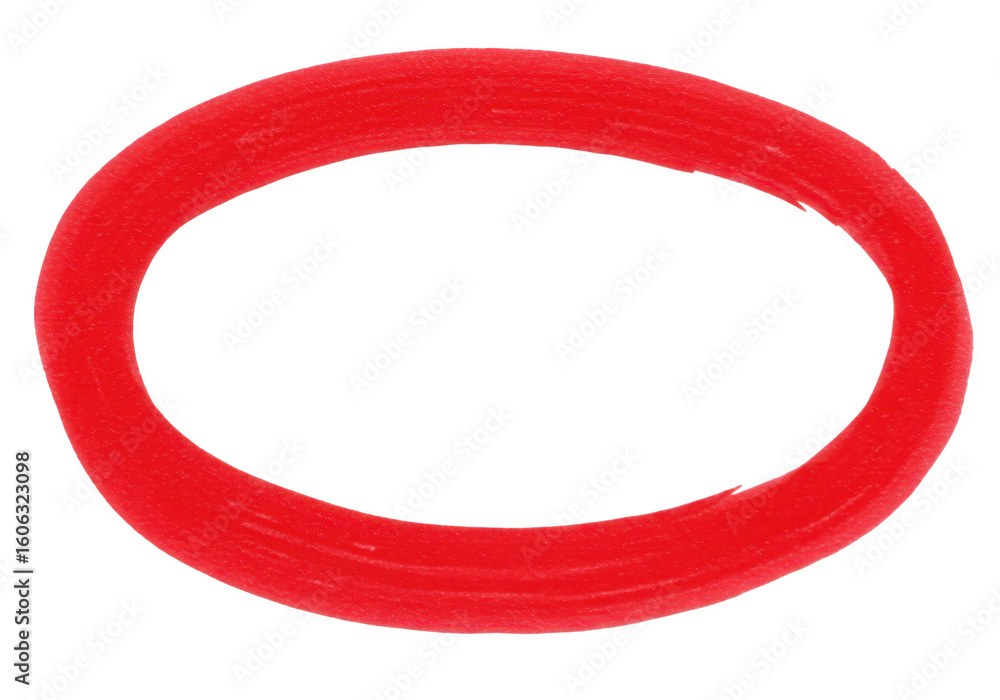 Aufkleber a bright red oval shape possibly a marker or highlight is drawn on a clean transparent background re