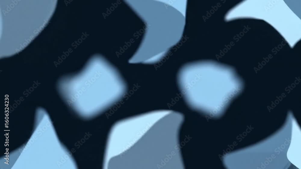 Poster softly blended abstract shapes in cool blue and deep navy create a tranquil and modern flowing desig