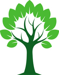 Obraz premium vector tree with green leaves