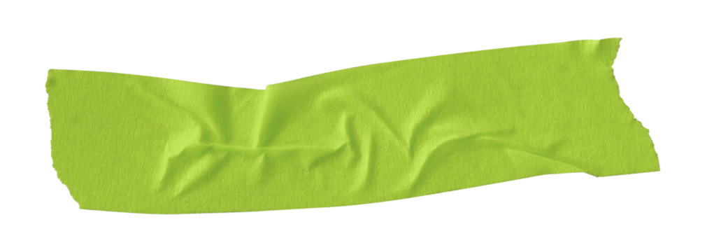 green crumpled torn tape isolated on transparent background - Powered by Adobe