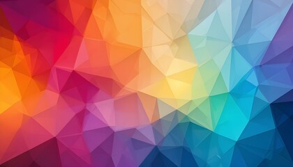 Set of Colorful Gradient Triangles on White Background – Modern Geometric Design with Copy Space

