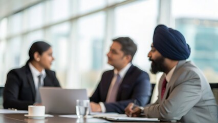 Fototapeta premium Indian Business Leaders in Conference Room with Soft Focus Atmosphere 