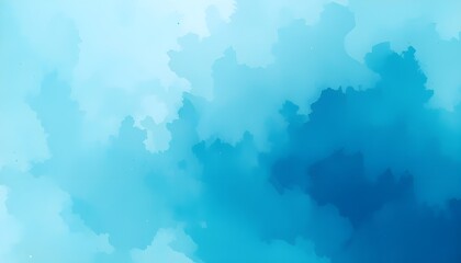 Watercolor Turquoise Gradient Background – Soft Aquarelle Texture with Blue Ombre Artistic Flow