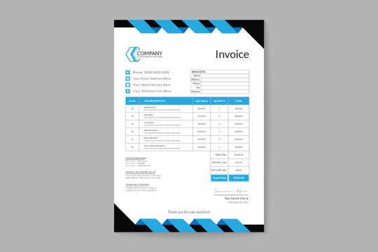 Corporate stylish and elegant business payment receipt invoice quotation