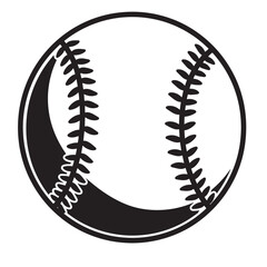 Black baseball stitching on white sport game