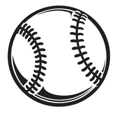 Black baseball stitching on white sport game