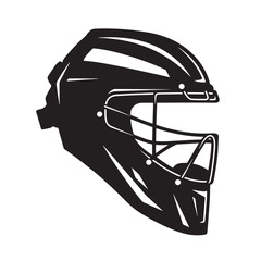Black catcher helmet with protective cage sports gear protective equipment
