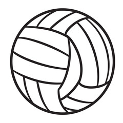 Black outline volleyball graphic sport game