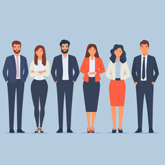 Fototapeta premium group of business people isolated blue background