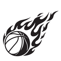 Fiery Basketball Comet flames fire