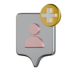 Obraz premium Add Contact 3D Icon Colorful Style