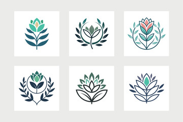 Obraz premiumFlower logo vector art illustration. 