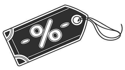 Discount price tag sale promotion offer special deal retail shopping percentage label vector illustration