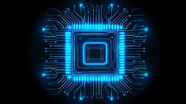 Blue Chip Icon in Cyberpunk Vector Style/サイバーパンクベクターのブルーチップアイコン6