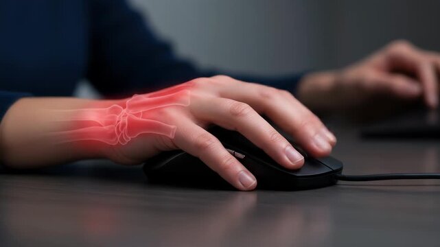 Wrist Pain from Computer Use: Carpal Tunnel Illustration