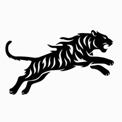 Wild animal tiger vector illustration silhouette
