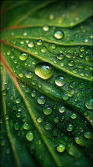 Macro Marvel: The Hidden Beauty Within a Single Leaf's Dew-Kissed Patterns