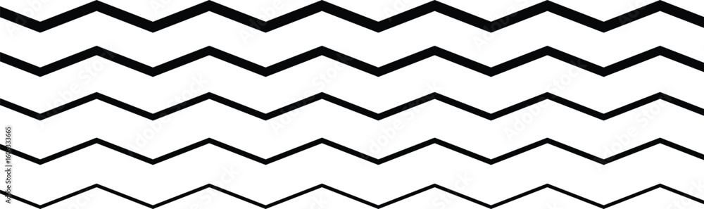 Poster memphis geometric shape, minimal zigzag line abstract background stripped in black and white,regular