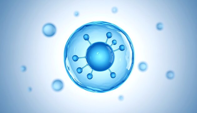 3D illustration of a cell with molecules - Powered by Adobe