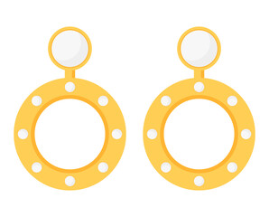gold earrings with pearls expensive jewelry illustration clipart