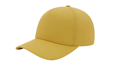 Yellow Billed Cap. 3d rendering isolated on white background. Cartoon plastic style icon