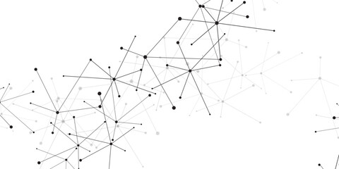 Abstract geometric background with connecting dots and lines with low poly triangle shapes. Polygonal Mesh Background Vector design digital technology concept Global network connection data structure.