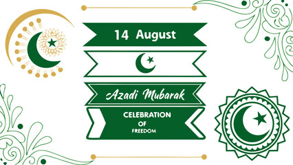 Set of  unique Pakistan Independence Day t-shirt vector templates with English typography designs in minimal, vintage, retro, and calligraphy styles. No flag used.

