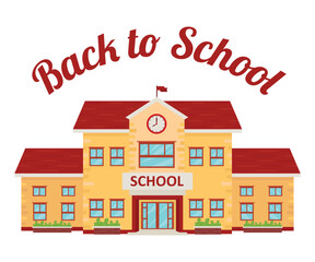 School building cartoon isolated vector