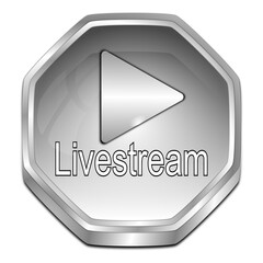 Livestream Button - 3D illustration