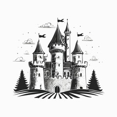 Fototapeta premium vector illustration of castle
