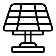 Solar Panel Icon – Black Outline Vector for Renewable Energy or Eco Design