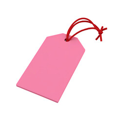 Blank Pink Pricing tag isolated on transparent background