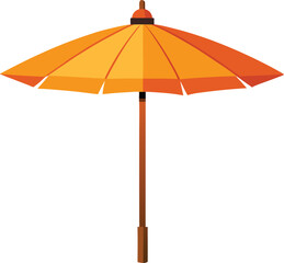 Obraz premium Vibrant orange beach umbrella vector