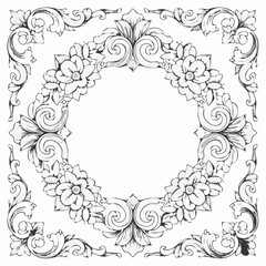 decorative frame with floral ornament