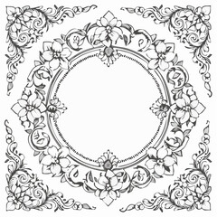 Obraz premium frame with floral ornament