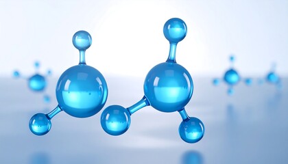 3D rendering of blue molecules