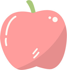 Cute Apple Illustration-Cute School Supplies Vector Pack for Kids