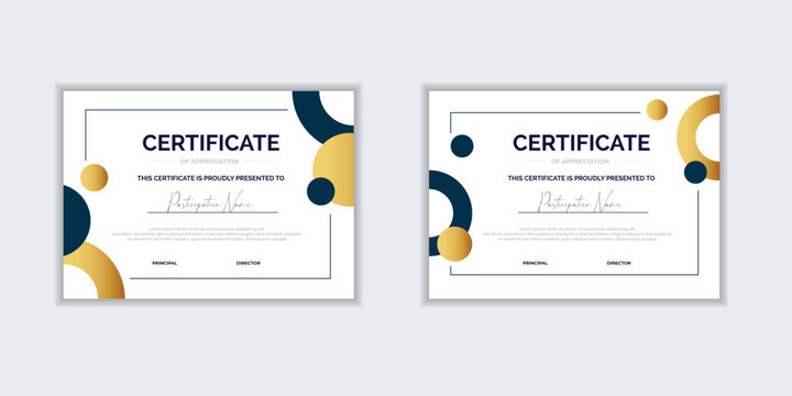 Flat design modern certificate template for corporate or awards. For creative award  business  and education needs
