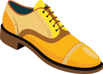 Stylish yellow oxford shoe vector