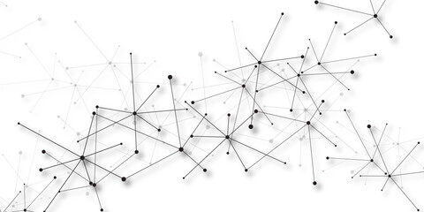 Abstract geometric background with connecting dots and lines with low poly triangle shapes. Polygonal Mesh Background Vector design digital technology concept Global network connection data structure. © Kainat 