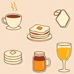 Breakfast Cafe Food Icons