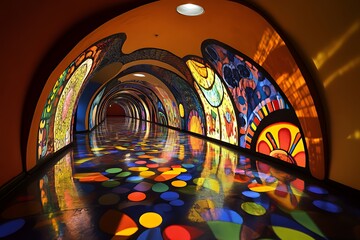 Colorful Tunnel Art Installation Reflects Vibrant Hues