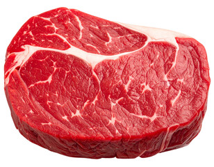 Fresh Raw Beef Steak with Marbled Texture, Transparent Background PNG